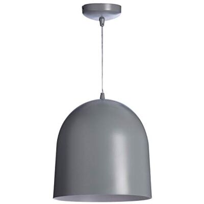 LUSSIOL Lampada Loft color, sospensione metallo, 60 W, grigio, ø 30 x H 30 cm LUSSIOL Lampada Loft color, sospensione metallo, 60 W, grigio, ø 30 x H 30 cm