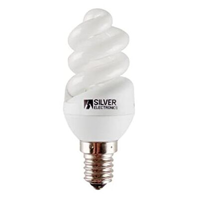 SILVER ELECTRONICS -Lampada bassa a risparmio mini full a spirale, 15W E-14 L.Ca SILVER ELECTRONICS -Lampada bassa a risparmio mini full a spirale, 15W E-14 L.Ca