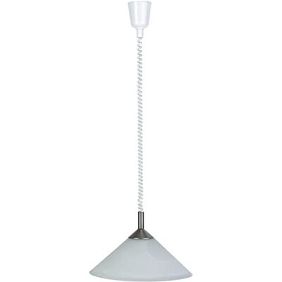 Brilliant Lampada a sospensione Basic, regolabile in altezza, con paralume con tirante per sala da pranzo, soggiorno o cucina in metallo e vetro, in ferro/bianco alabastro, Ø 40 cm e altezza 80 cm Brilliant Lampada a sospensione Basic, regolabile in altezza, con paralume con tirante per sala da pranzo, soggiorno o cucina in metallo e vetro, in ferro/bianco alabastro, Ø 40 cm e altezza 80 cm