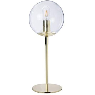 LUSSIOL Globus, lampada decorativa, metallo/vetro, 15 W, oro/ottone, ø 19 x H 52 cm LUSSIOL Globus, lampada decorativa, metallo/vetro, 15 W, oro/ottone, ø 19 x H 52 cm