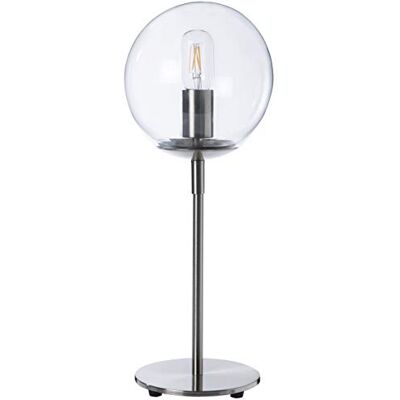 LUSSIOL Poster, Lampada Decorativa, Metallo/Vetro, 15 W, Argento, ø19 x H52 cm LUSSIOL Poster, Lampada Decorativa, Metallo/Vetro, 15 W, Argento, ø19 x H52 cm