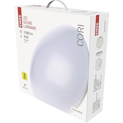 EMOS , LED Lampada nachgesetzte Cori IP44 32 W NW, Acciaio, Bianco, 45 X 12, 5 x 45 cm EMOS , LED Lampada nachgesetzte Cori IP44 32 W NW, Acciaio, Bianco, 45 X 12, 5 x 45 cm