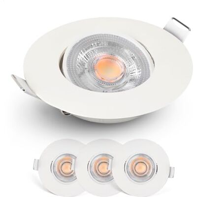 EMOS Faretti LED da Incasso per Cartongesso dimmerabile, 230V, 4,9 W/480 lm, orientabile a 50°, bianco caldo 2700k, Set di 3 Faretti LED Soffitto Incasso per interni, Rotondi, ultra sottile, Bianco EMOS Faretti LED da Incasso per Cartongesso dimmerabile, 230V, 4,9 W/480 lm, orientabile a 50°, bianco caldo 2700k, Set di 3 Faretti LED Soffitto Incasso per interni, Rotondi, ultra sottile, Bianco