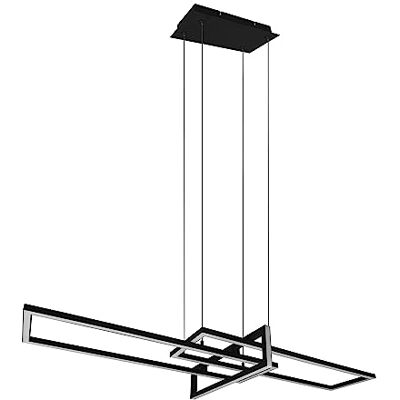 Trio-Leuchten TRIO, Sospensione, Salinas incl. 1 x LED,SMD,34,0 Watt,3000K,4200 Lm. Finitura: Metallo, nero opaco L:110,0cm, L:40,0cm, A:150,0cm Dimmerabile tramite interrutto,IP20, Trio-Leuchten TRIO, Sospensione, Salinas incl. 1 x LED,SMD,34,0 Watt,3000K,4200 Lm. Finitura: Metallo, nero opaco L:110,0cm, L:40,0cm, A:150,0cm Dimmerabile tramite interrutto,IP20,