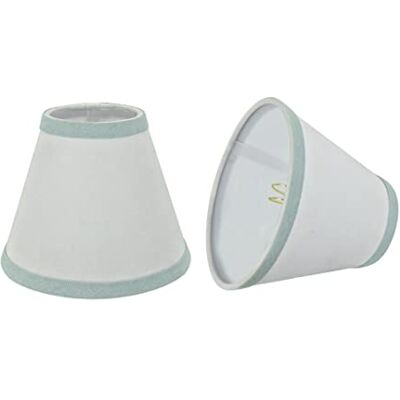 Creative Set di 2 paralumi a clip per lampadari a forma di impero con copertina rigida, design transitorio, bianco, larghezza inferiore 15,2 cm (7,6 x 15,2 x 12,7 cm) Creative Set di 2 paralumi a clip per lampadari a forma di impero con copertina rigida, design transitorio, bianco, larghezza inferiore 15,2 cm (7,6 x 15,2 x 12,7 cm)
