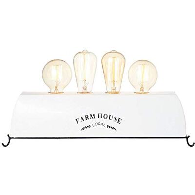 Brilliant lampada lampada da tavolo Farm Life 4flg bianco 4x A60, E27, 30W, adatto per lampade standard (non incluse) Scala da A ++ a E Con interruttore a cavo Brilliant lampada lampada da tavolo Farm Life 4flg bianco 4x A60, E27, 30W, adatto per lampade standard (non incluse) Scala da A ++ a E Con interruttore a cavo