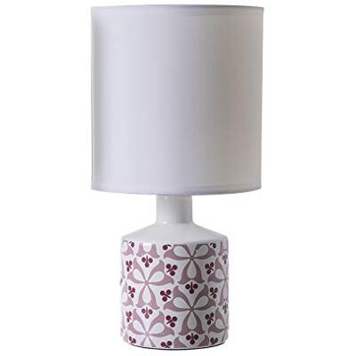 LUSSIOL Lampada da Comodino Gisèle, Lampada Decorativa Ceramica, 40W, Bordeaux, ø 14 x H 29 cm LUSSIOL Lampada da Comodino Gisèle, Lampada Decorativa Ceramica, 40W, Bordeaux, ø 14 x H 29 cm