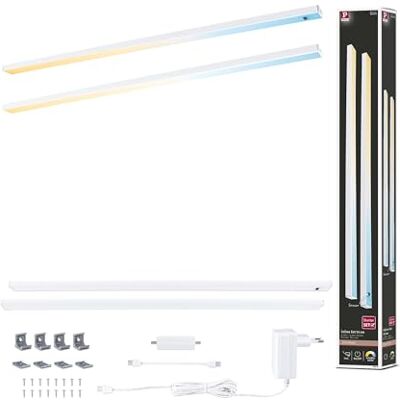 Paulmann Lampada sottopensile LED Inline set da 2 2x6W 550x26mm 2x500lm 24V bianco opaco Tunable White Paulmann Lampada sottopensile LED Inline set da 2 2x6W 550x26mm 2x500lm 24V bianco opaco Tunable White