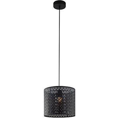LUSSIOL Lampadario Callas, Sospensione Metallo Traforato, 60 W, Nero, Ø 30 x H 25 cm LUSSIOL Lampadario Callas, Sospensione Metallo Traforato, 60 W, Nero, Ø 30 x H 25 cm