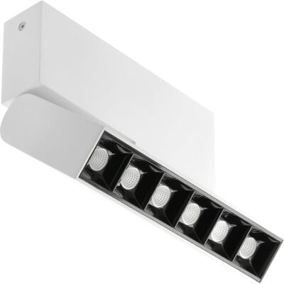 GTV Faretto LED da Soffitto Orientabile SIERRA, Plafoniera a 6 Luci con Modulo Mobile, 16W 1620lm, Luce Neutra 4000K, IP20, per Interni, Bianco GTV Faretto LED da Soffitto Orientabile SIERRA, Plafoniera a 6 Luci con Modulo Mobile, 16W 1620lm, Luce Neutra 4000K, IP20, per Interni, Bianco