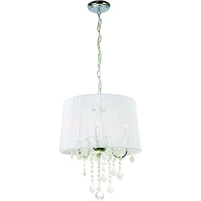 Light Prestige Mona 3 lampada a sospensione, struttura, E14, 40 W, Argento, 40 x 40 x 87.8 cm Light Prestige Mona 3 lampada a sospensione, struttura, E14, 40 W, Argento, 40 x 40 x 87.8 cm