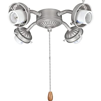 Creative Kit di luci per ventilatore a soffitto con catena, larghezza 9 cm, nichel spazzolato, metallo Creative Kit di luci per ventilatore a soffitto con catena, larghezza 9 cm, nichel spazzolato, metallo