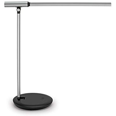 MAUL Lampada da tavolo rubia LED dimmerabile USB argento luce calda o concentrata, comandi touch intuitivi, orientamento flessibile, base stabile salvascrivania MAUL Lampada da tavolo rubia LED dimmerabile USB argento luce calda o concentrata, comandi touch intuitivi, orientamento flessibile, base stabile salvascrivania