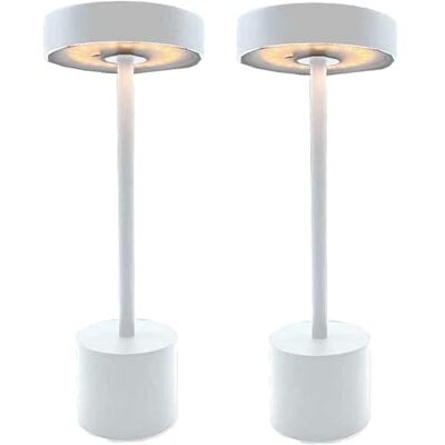 Lumisky Set di 2 lampade da tavolo wireless touch in alluminio bianco opaco LED ROBY WHITE H30cm Lumisky Set di 2 lampade da tavolo wireless touch in alluminio bianco opaco LED ROBY WHITE H30cm