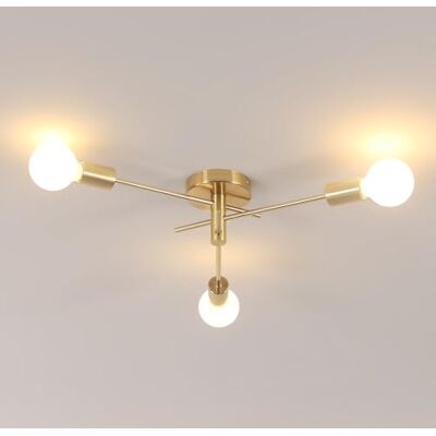 Riserva Lampadario Industriale Oro, 3 Luci Orientabile 180° Plafoniera Soffitto Moderno, E27 Lampada da Soffitto in Ferro per Camera da letto, Soggiorno, Cucina, Corridoio Riserva Lampadario Industriale Oro, 3 Luci Orientabile 180° Plafoniera Soffitto Moderno, E27 Lampada da Soffitto in Ferro per Camera da letto, Soggiorno, Cucina, Corridoio