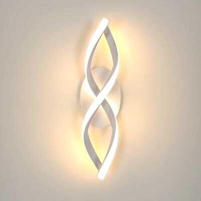 Comely LED Applique da Parete Interno, 16W 1800LM Lampada da Parete Moderno, Luce Calda 3000K, Disegno della Curva Lampada a Muro per Camera da Letto Soggiorno Scale, Bianco,37 * 10cm Comely LED Applique da Parete Interno, 16W 1800LM Lampada da Parete Moderno, Luce Calda 3000K, Disegno della Curva Lampada a Muro per Camera da Letto Soggiorno Scale, Bianco,37 * 10cm
