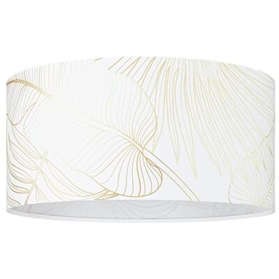 Eglo lampada da soffitto Bucamaranga, luce da soffitto rotonda in tessuto bianco con decorazione in oro, illuminazione da soggiorno in tessuto a filo, attacco lampadina E27 Eglo lampada da soffitto Bucamaranga, luce da soffitto rotonda in tessuto bianco con decorazione in oro, illuminazione da soggiorno in tessuto a filo, attacco lampadina E27