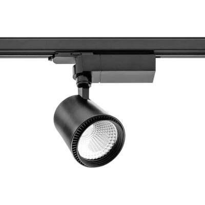 GTV Faretto LED Orientabile per Binario Trifase X-LINE, 30W 2052lm, Luce Neutra 4000K, Angolo 24, Corpo in Alluminio, per Negozi e Soggiorni, Nero GTV Faretto LED Orientabile per Binario Trifase X-LINE, 30W 2052lm, Luce Neutra 4000K, Angolo 24, Corpo in Alluminio, per Negozi e Soggiorni, Nero