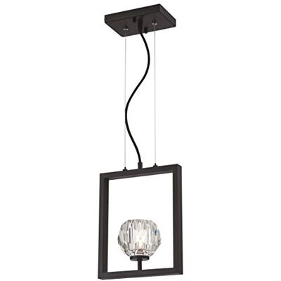 Westinghouse Lighting 63674 – Lampada a sospensione da interno Zoa a una luce, finitura in bronzo duro spazzolato opaco con vetro cristallo Westinghouse Lighting 63674 – Lampada a sospensione da interno Zoa a una luce, finitura in bronzo duro spazzolato opaco con vetro cristallo