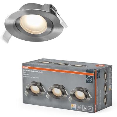 OSRAM Spot Set Faretto LED da incasso CCT flessibile nichel satinato OSRAM Spot Set Faretto LED da incasso CCT flessibile nichel satinato