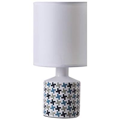 LUSSIOL Lighting Lampada da comodino, Ceramica, Blu, Beige, Piccola LUSSIOL Lighting Lampada da comodino, Ceramica, Blu, Beige, Piccola
