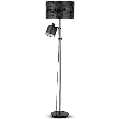 REV Lampada da terra con paralume in tessuto di velluto, design moderno, facile da montare, ideale per ufficio, camera da letto e soggiorno, attacco E27, colore nero REV Lampada da terra con paralume in tessuto di velluto, design moderno, facile da montare, ideale per ufficio, camera da letto e soggiorno, attacco E27, colore nero