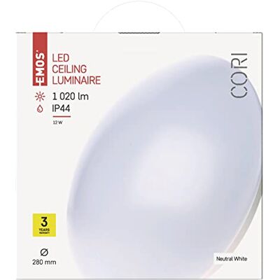 EMOS , LED Lampada nachgesetzte Cori IP44 12 W NW, Acciaio, Bianco, 32, 5 X 10 X 32, 5 cm EMOS , LED Lampada nachgesetzte Cori IP44 12 W NW, Acciaio, Bianco, 32, 5 X 10 X 32, 5 cm