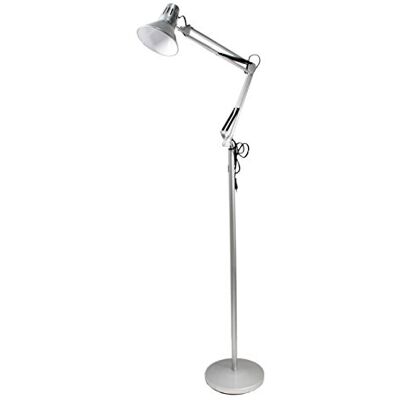 UNIVERSO Lampada a piantana da terra con braccio orientabile luce da lettura in metallo per salotto D15 (Grigio) P36 UNIVERSO Lampada a piantana da terra con braccio orientabile luce da lettura in metallo per salotto D15 (Grigio) P36