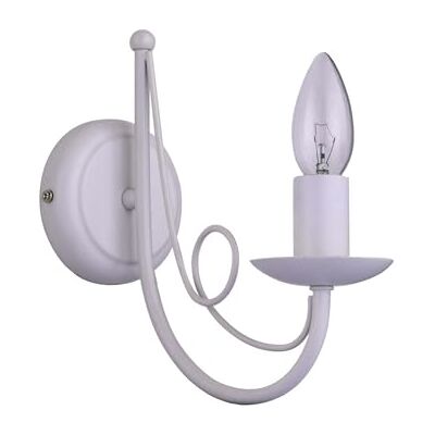 Light Prestige LP 020/1 W White A + + to e, perła kinkiet biała, Metallo, 40 Watts, E14, Bianco, 21 x 11 x 24 cm Light Prestige LP 020/1 W White A + + to e, perła kinkiet biała, Metallo, 40 Watts, E14, Bianco, 21 x 11 x 24 cm