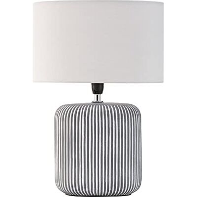 Pauleen Pure Shine lampada da tavolo max. 20 Watt realizzata a mano grigio, bianco lampada da comodino look boho in tessuto, ceramica E14 Pauleen Pure Shine lampada da tavolo max. 20 Watt realizzata a mano grigio, bianco lampada da comodino look boho in tessuto, ceramica E14