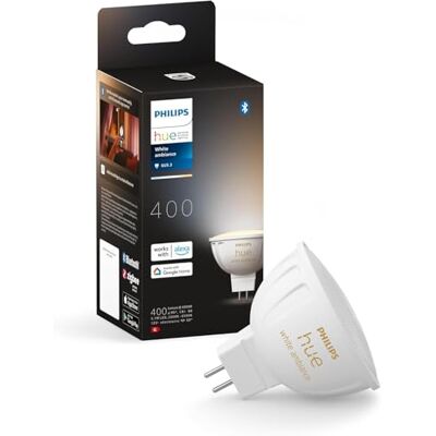 Philips White Ambiance, Faretto LED Smart GU5.3, Luce Bianca da calda a fredda, 400lm, Compatibile con Bluetooth, controllo vocale con Alexa, Apple Home e Google Assistant Philips White Ambiance, Faretto LED Smart GU5.3, Luce Bianca da calda a fredda, 400lm, Compatibile con Bluetooth, controllo vocale con Alexa, Apple Home e Google Assistant
