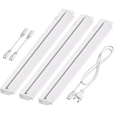 ledscom.de Luce LED sottopensile LIWO 58cm, orientabile, 1080lm ciascuno, bianco set di 3 ledscom.de Luce LED sottopensile LIWO 58cm, orientabile, 1080lm ciascuno, bianco set di 3