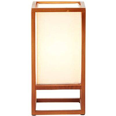 Brilliant Lampada da tavolo in stile naturale: lampada decorativa da tavolo con interruttore intermedio a corda, adatta per lampadine E14 in legno/tessuto, colore naturale/bianco, altezza 25 cm Brilliant Lampada da tavolo in stile naturale: lampada decorativa da tavolo con interruttore intermedio a corda, adatta per lampadine E14 in legno/tessuto, colore naturale/bianco, altezza 25 cm