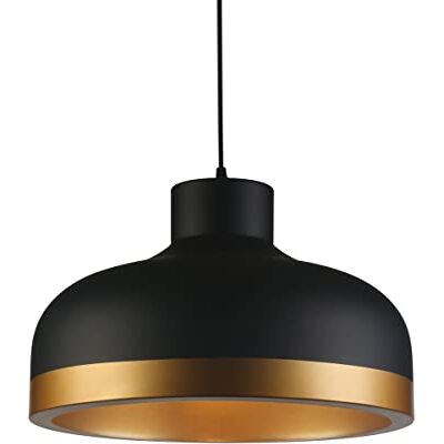 GTV Lampada da soffitto GOLDI, AC220-240V0, 50/60Hz, 1 x E27, IP20, diametro 30 cm, singolo, nero/oro, stile moderno, GTV Lampada da soffitto GOLDI, AC220-240V0, 50/60Hz, 1 x E27, IP20, diametro 30 cm, singolo, nero/oro, stile moderno,