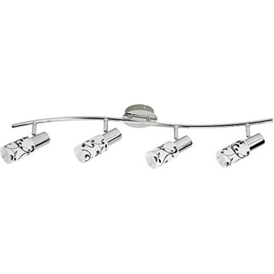 rabalux – Lampada da parete e da soffitto, Blossom 3891, Vetro Metallo, argento, 4 luci, E14 rabalux – Lampada da parete e da soffitto, Blossom 3891, Vetro Metallo, argento, 4 luci, E14
