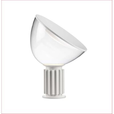 Flos TACCIA SMALL lampada da tavolo a luce indiretta e riflessa in vetro e alluminio bianco opaco Flos TACCIA SMALL lampada da tavolo a luce indiretta e riflessa in vetro e alluminio bianco opaco