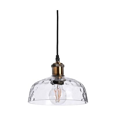 LUSSIOL , Lampadario CLEMENCE, vetro trasparente effetto pallina da golf, cucina (diam. 20 cm LUSSIOL , Lampadario CLEMENCE, vetro trasparente effetto pallina da golf, cucina (diam. 20 cm