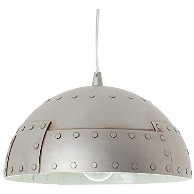 LUSSIOL Lampadario Nashville a Sospensione Metallo Anticato, 60 W, Grigio, ø 30 x H 15 cm LUSSIOL Lampadario Nashville a Sospensione Metallo Anticato, 60 W, Grigio, ø 30 x H 15 cm