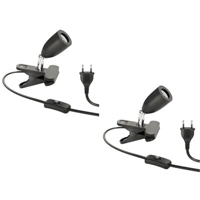 ledscom.de 2x lampada a morsetto LIK, interruttore, nero opaco, 1x E27 max. 60W ledscom.de 2x lampada a morsetto LIK, interruttore, nero opaco, 1x E27 max. 60W