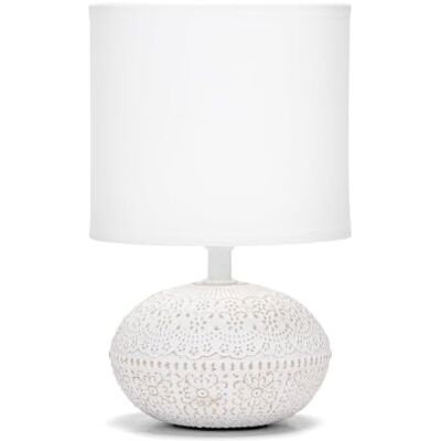 Aigostar Lampada da Tavolo in Ceramica, Moderna Lampada da Comodino con Paralume in Tessuto, Attacco E14, max.40W, Abat Jour da Comodino per Camera da Letto, Soggiorno (senza Lampadina) -H225mm Aigostar Lampada da Tavolo in Ceramica, Moderna Lampada da Comodino con Paralume in Tessuto, Attacco E14, max.40W, Abat Jour da Comodino per Camera da Letto, Soggiorno (senza Lampadina) -H225mm