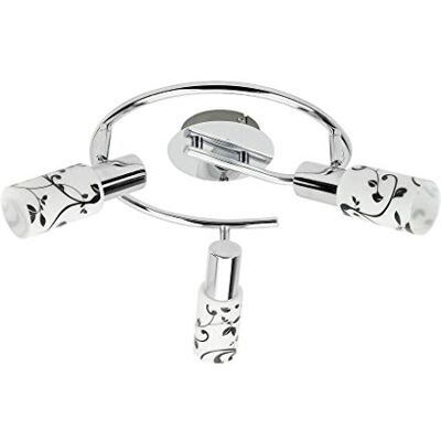 rabalux – Lampada da parete e da soffitto, Blossom 3891, Vetro Metallo, argento, 3 luci, E14 rabalux – Lampada da parete e da soffitto, Blossom 3891, Vetro Metallo, argento, 3 luci, E14
