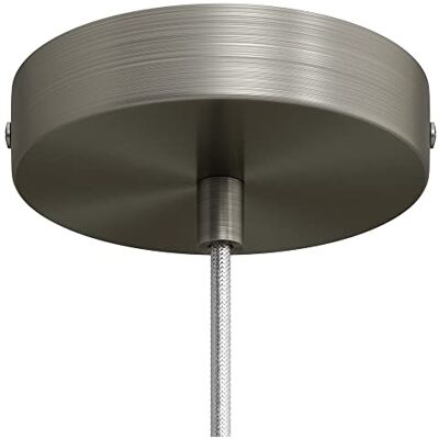 Creative Kit rosone per lampadario da soffitto (serracavo conico, metallo color titanio satinato, Ø 120 mm, 1 foro) – Fissaggio a staffa per lampadari e sospensioni singole Creative Kit rosone per lampadario da soffitto (serracavo conico, metallo color titanio satinato, Ø 120 mm, 1 foro) – Fissaggio a staffa per lampadari e sospensioni singole