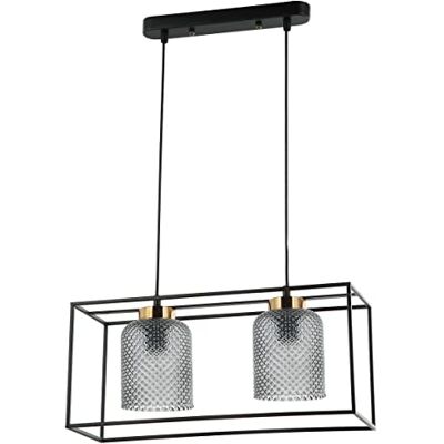 Italux Sinella Lampada da soffitto a sospensione industriale, retrò a 2 luci, E27 Italux Sinella Lampada da soffitto a sospensione industriale, retrò a 2 luci, E27