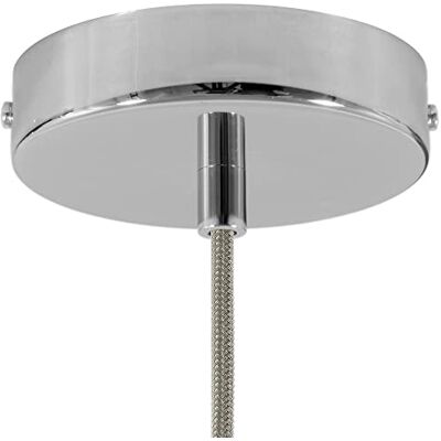 Creative Kit rosone per lampadario da soffitto (serracavo cilindrico, metallo color cromo, Ø 120 mm, 1 foro) – Fissaggio a staffa per lampadari e sospensioni singole Creative Kit rosone per lampadario da soffitto (serracavo cilindrico, metallo color cromo, Ø 120 mm, 1 foro) – Fissaggio a staffa per lampadari e sospensioni singole