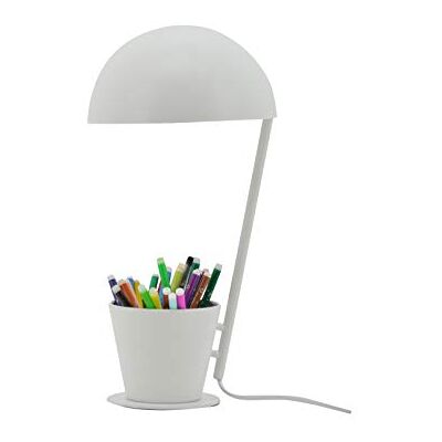 LUSSIOL Pretty, lampada da scrivania in metallo, 40 W, bianco, ø 20 x H 40 cm LUSSIOL Pretty, lampada da scrivania in metallo, 40 W, bianco, ø 20 x H 40 cm