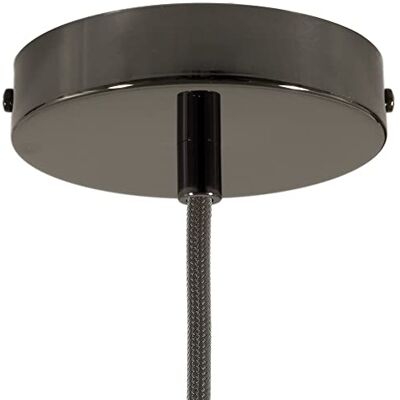Creative Kit rosone per lampadario da soffitto (serracavo cilindrico, metallo nero perla, Ø 120 mm, 1 foro) – Fissaggio a staffa per lampadari e sospensioni singole Creative Kit rosone per lampadario da soffitto (serracavo cilindrico, metallo nero perla, Ø 120 mm, 1 foro) – Fissaggio a staffa per lampadari e sospensioni singole