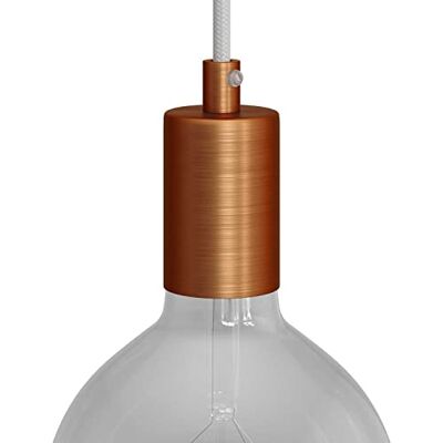 Creative Kit portalampada cilindrico E27 (Rame Satinato, Ø42 mm x H62 mm) – Con serracavo incluso – Ideale per creare sospensioni luminose personalizzate Creative Kit portalampada cilindrico E27 (Rame Satinato, Ø42 mm x H62 mm) – Con serracavo incluso – Ideale per creare sospensioni luminose personalizzate