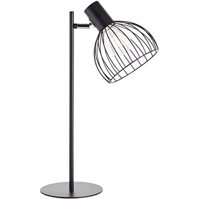 Brilliant Lampada da tavolo in stile Neo Retro – Lampada decorativa da tavolo con interruttore intermedio a corda con testa orientabile in metallo, colore nero opaco, altezza 45 cm Brilliant Lampada da tavolo in stile Neo Retro – Lampada decorativa da tavolo con interruttore intermedio a corda con testa orientabile in metallo, colore nero opaco, altezza 45 cm