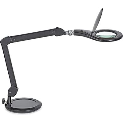 MAUL Lampada con lente makro LED nera per lavori precisi MAUL Lampada con lente makro LED nera per lavori precisi