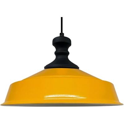 bamyum Asletl-Knob Lampada a sospensione, lampada a sospensione industriale, 41 cm, moderna lampada a isola da cucina in metallo, E27, per soggiorno e sala da pranzo, sospensione gialla bamyum Asletl-Knob Lampada a sospensione, lampada a sospensione industriale, 41 cm, moderna lampada a isola da cucina in metallo, E27, per soggiorno e sala da pranzo, sospensione gialla